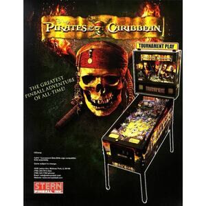 Pirates of The Caribbean Pinball FLYER Original NOS Game Vintage Promo